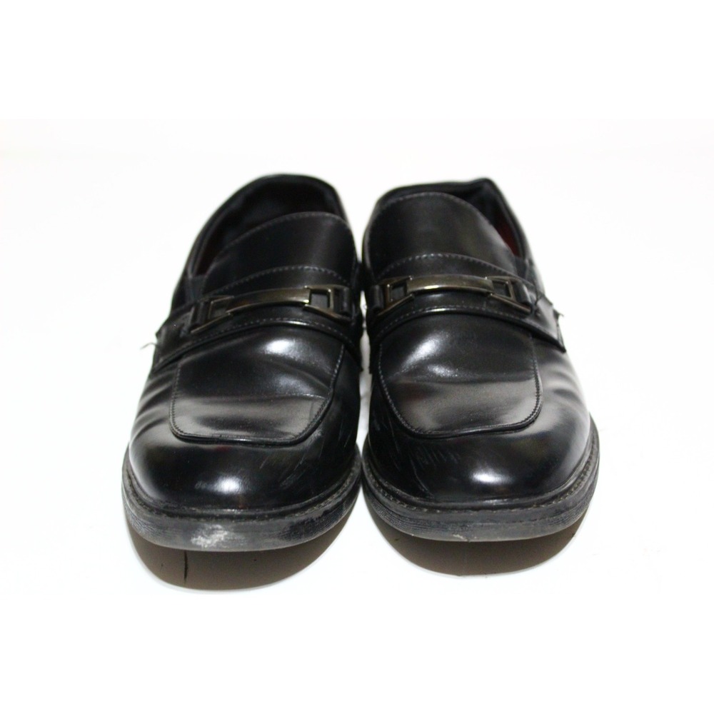 Bruno Marc Mens 6 Loafer Black Leather Low Top Apron Toe Slip On Dress Shoes